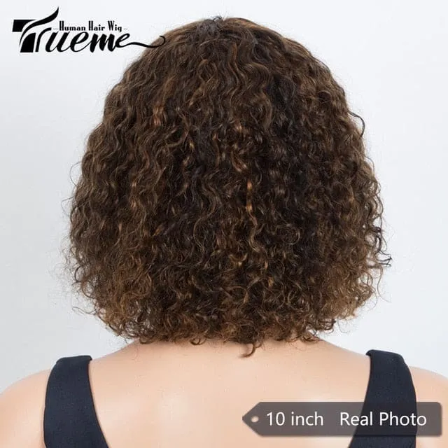Highlight Blonde Jerry Curly Short Bob Women Wigs
