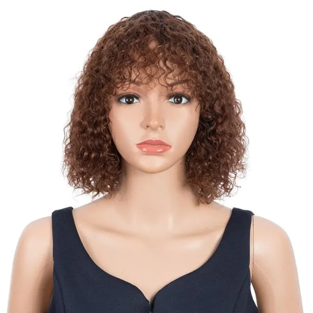 Highlight Blonde Jerry Curly Short Bob Women Wigs