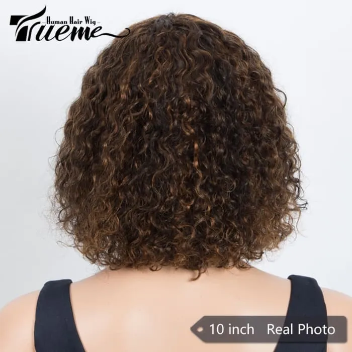 Highlight Blonde Jerry Curly Short Bob Women Wigs