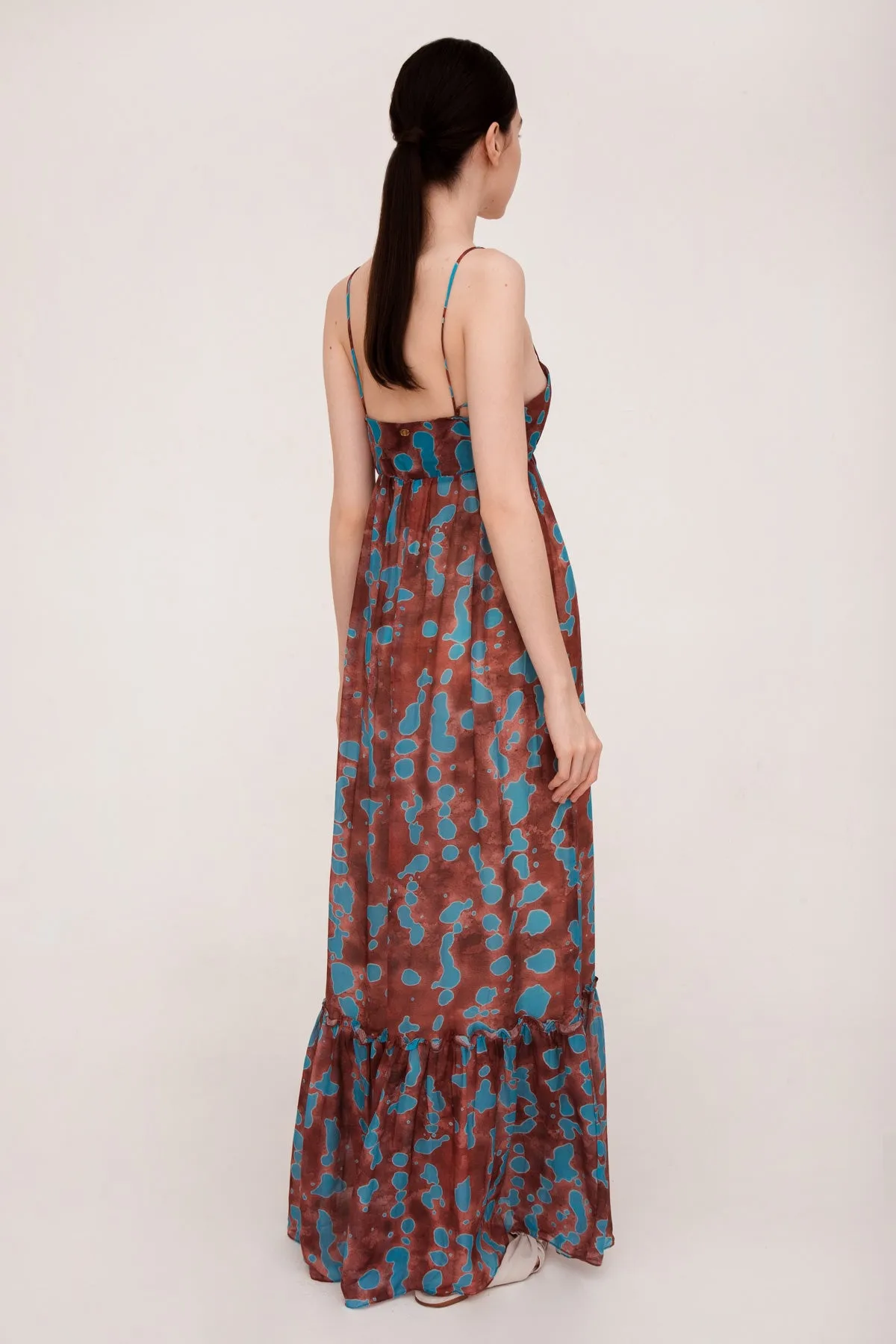Island Print Long Dress