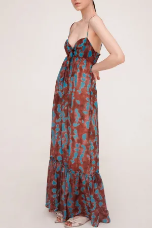 Island Print Long Dress