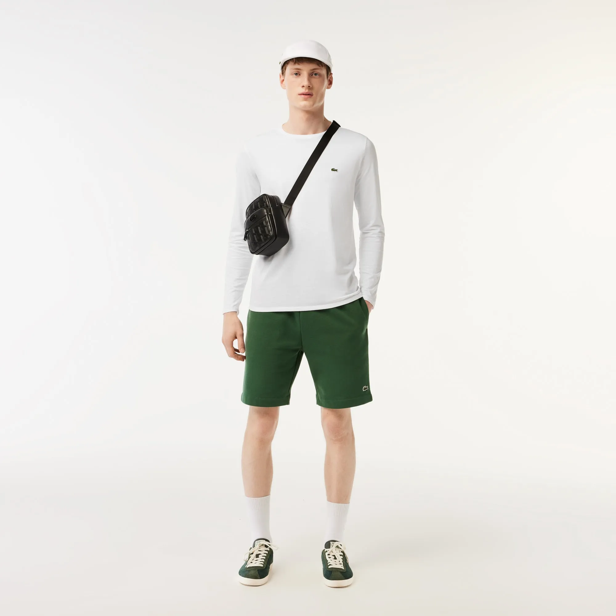 Lacoste Men's Embossed Monogram Small Crossbody
