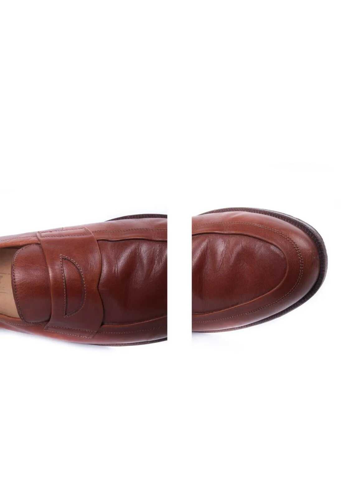 Men's BALLY Brown Salasan Calf Plain Leather Loafers Shoes Size 46