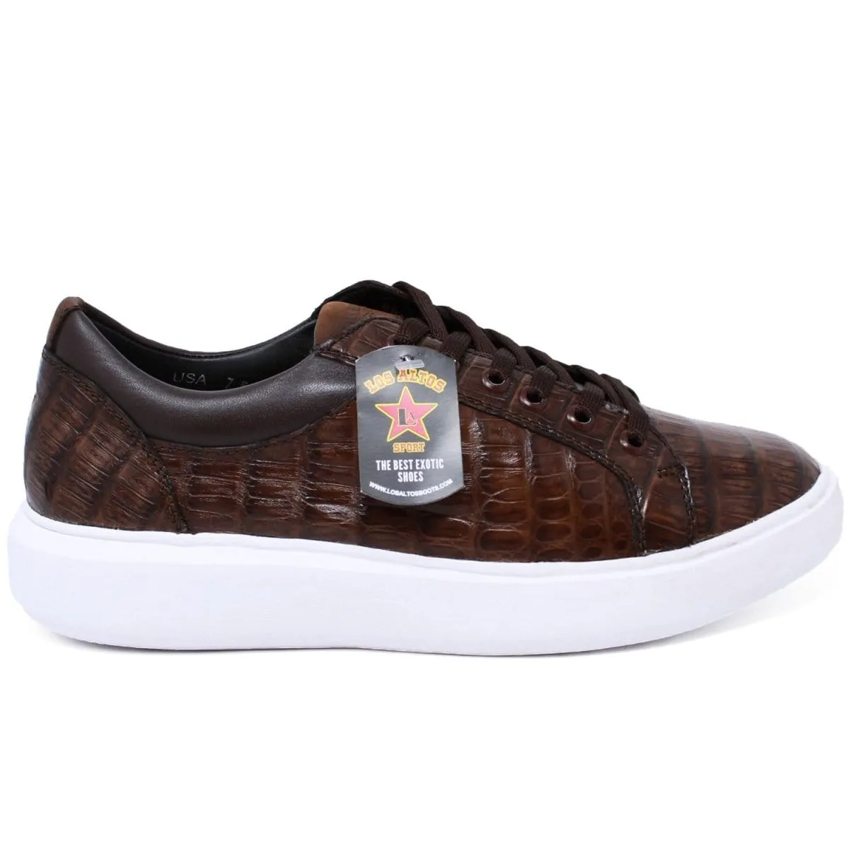 Men's Genuine Full Caiman Belly Skin Sneakers - Black LAB-ZSM0282