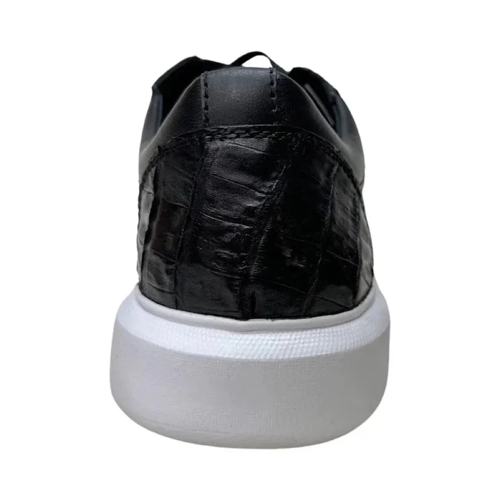 Men's Genuine Full Caiman Belly Skin Sneakers - Black LAB-ZSM0282