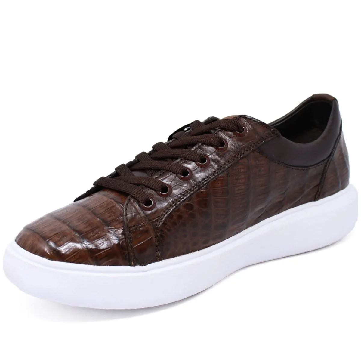 Men's Genuine Full Caiman Belly Skin Sneakers - Black LAB-ZSM0282