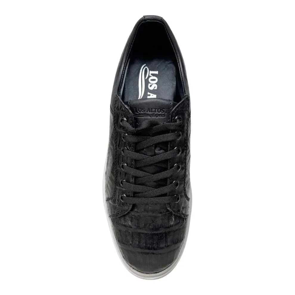 Men's Genuine Full Caiman Belly Skin Sneakers - Black LAB-ZSM0282