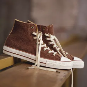 Men's Vintage Corduroy Canvas High Top Sneakers