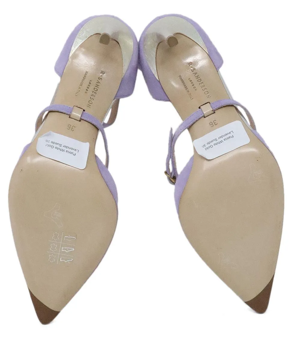 R. Sanderson Lavender Suede Heels sz 6