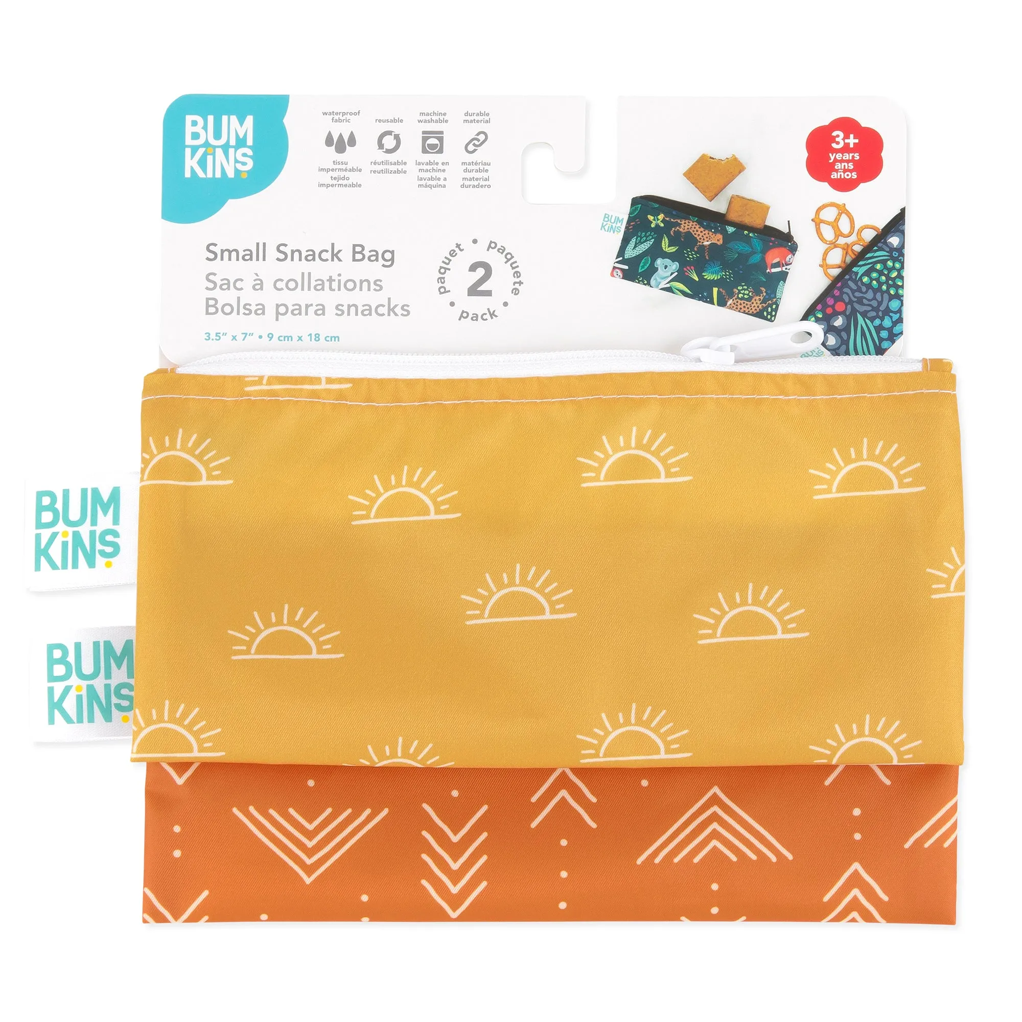 Reusable Snack Bag, Small 2-Pack: Sunshine and Grounded