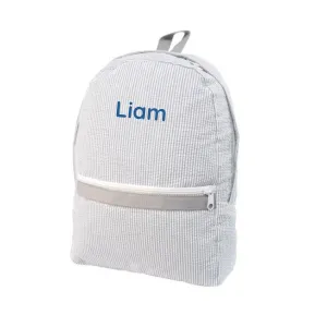 Seersucker Backpack - Grey