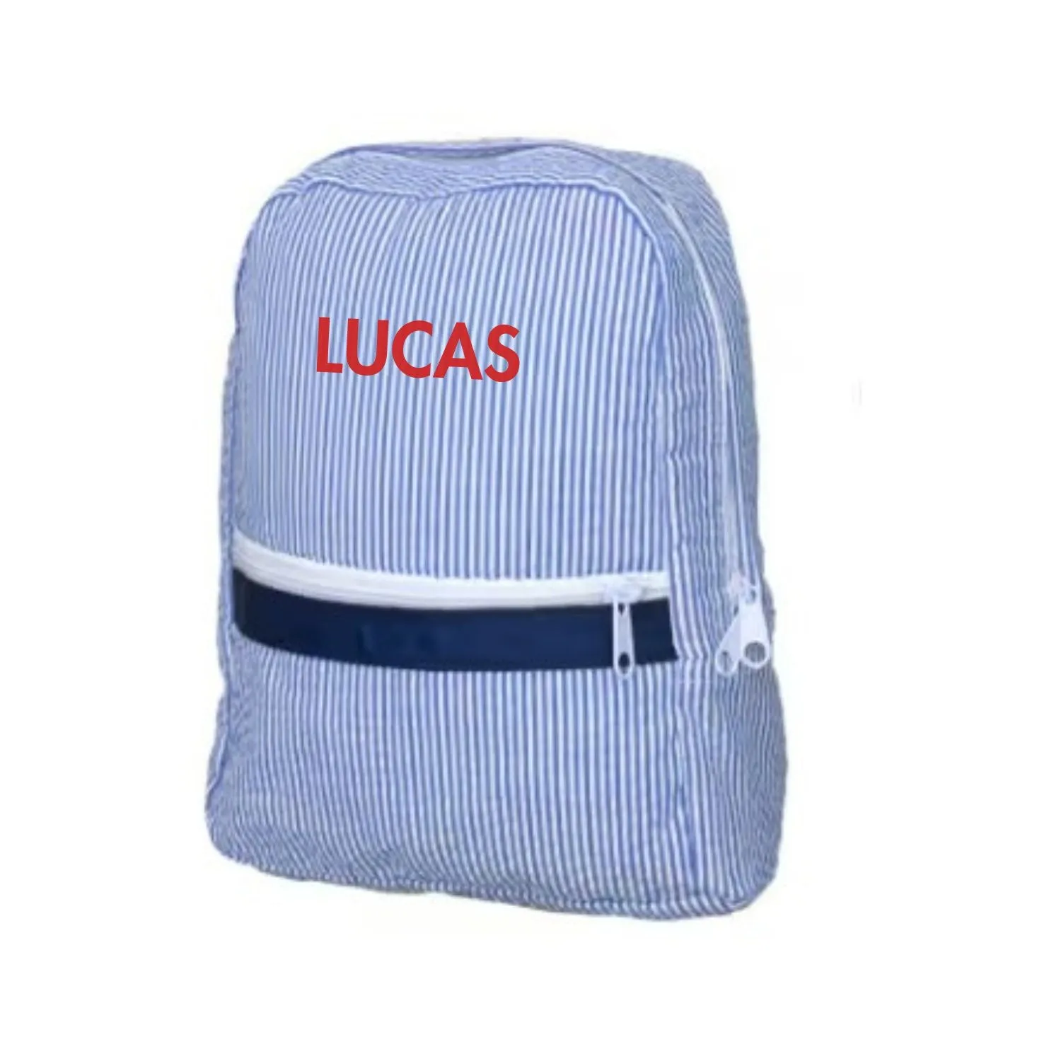 Seersucker Backpack - Navy