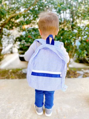 Seersucker Backpack - Navy