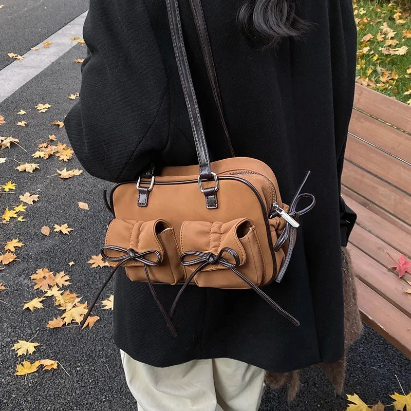 Small Bow Tie Double Pockets Underarm Bags