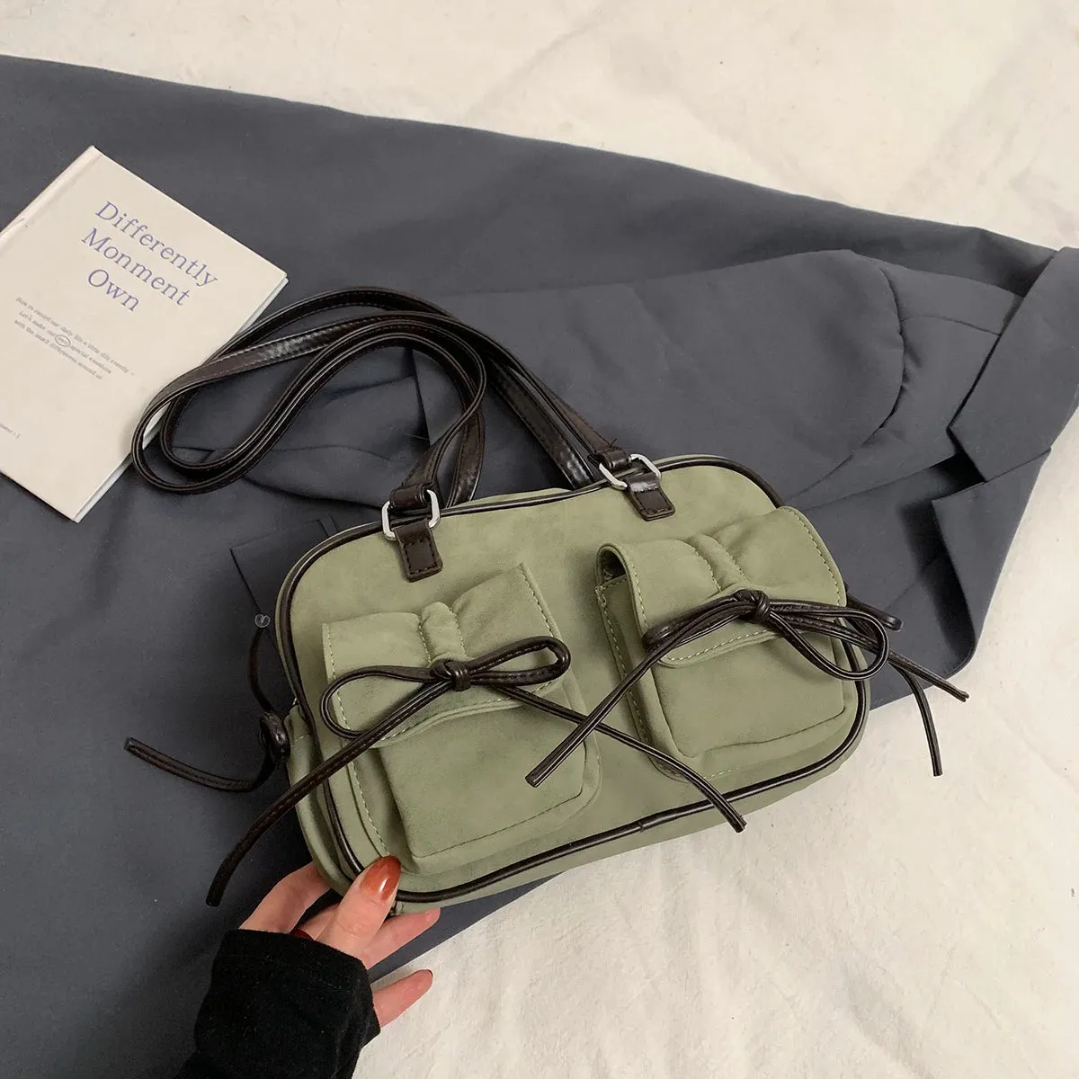 Small Bow Tie Double Pockets Underarm Bags
