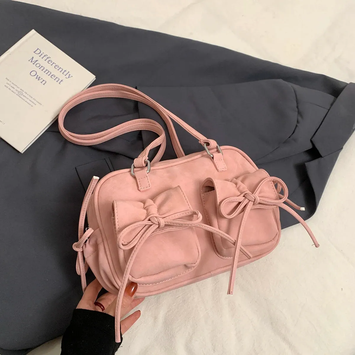 Small Bow Tie Double Pockets Underarm Bags