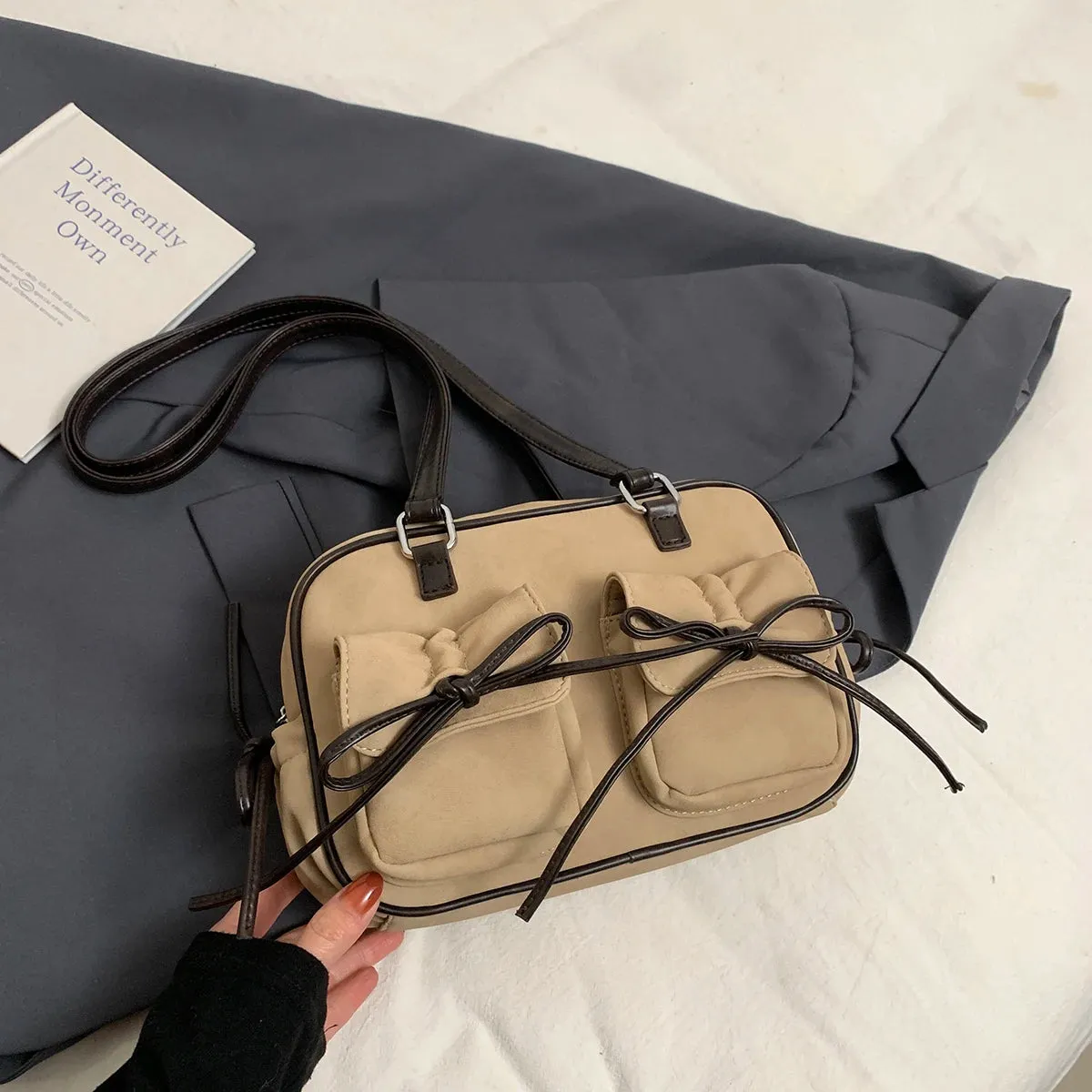 Small Bow Tie Double Pockets Underarm Bags