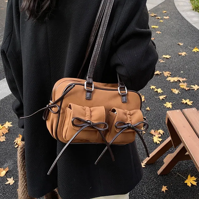 Small Bow Tie Double Pockets Underarm Bags