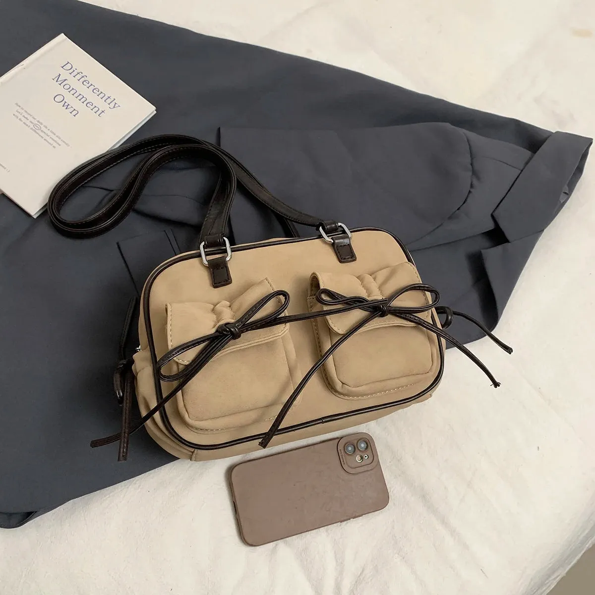 Small Bow Tie Double Pockets Underarm Bags