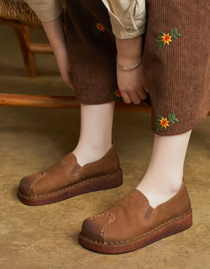Spring Soft Sole Handmade Retro Flat Shoes