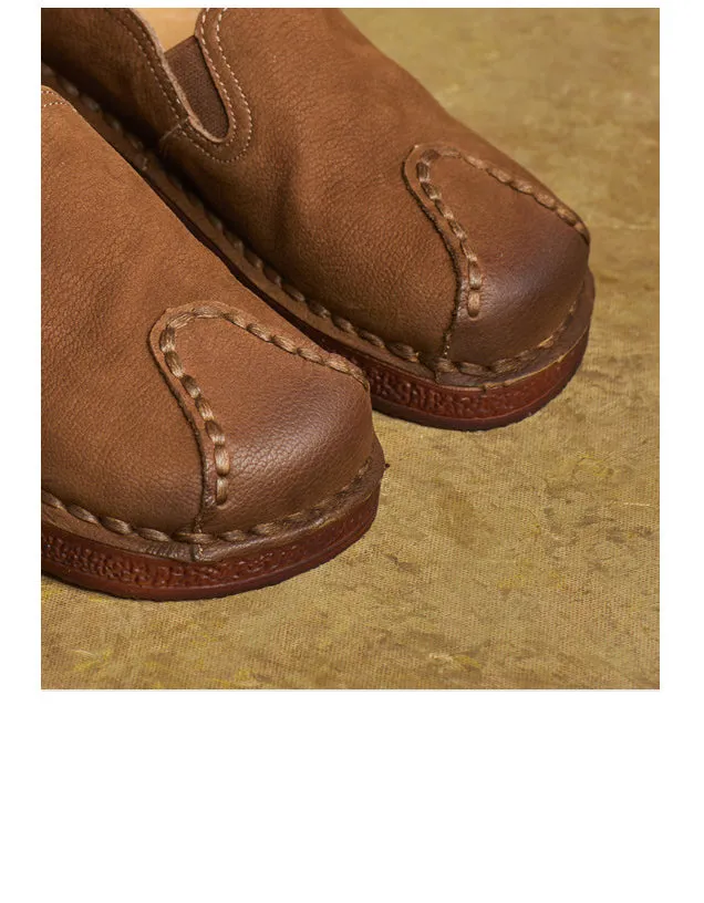 Spring Soft Sole Handmade Retro Flat Shoes