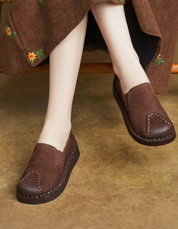 Spring Soft Sole Handmade Retro Flat Shoes
