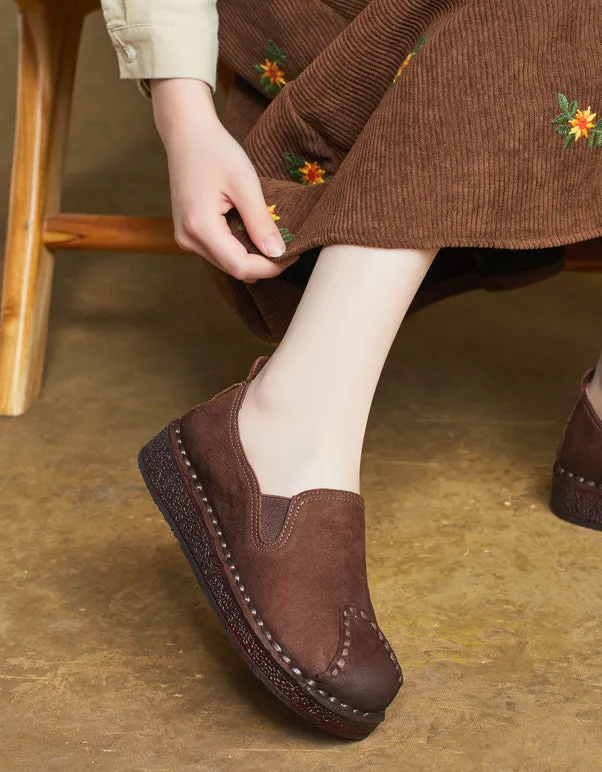 Spring Soft Sole Handmade Retro Flat Shoes