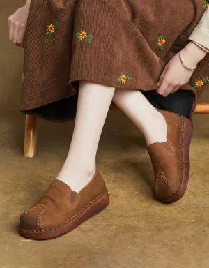 Spring Soft Sole Handmade Retro Flat Shoes