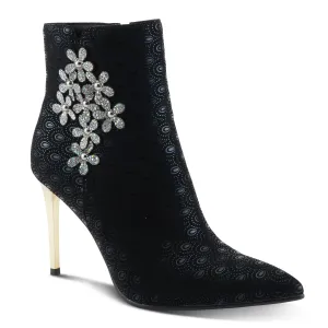 Spring Step Shoes Sping Step Shoes Azura Luminous Women's Black Suede Peacock Inspired Booties