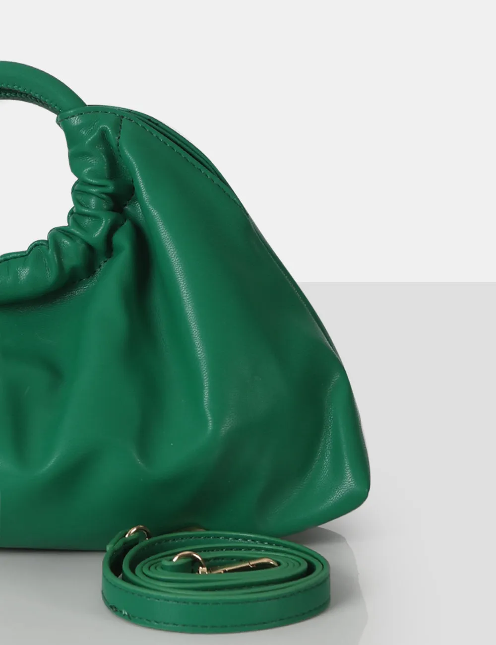 The Darcie Green Round Grab Handle Oversized Clutch Bag