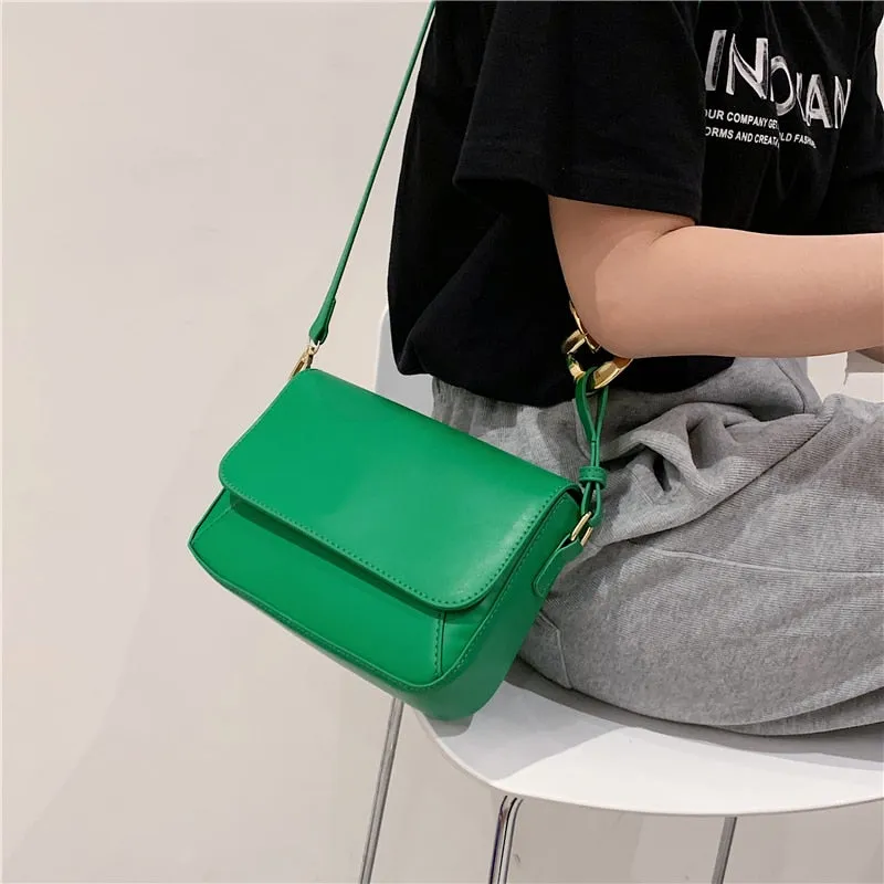 Thick Chain Design Small PU Leather Flap Crossbody Shoulder Bags For Women 2021 Fashion Ladies Travel Handbags Purse