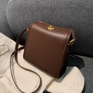 Vintage Square Tote Armpit bag LEFTSIDE New High-quality PU Leather Women's Designer Handbag Solid color Shoulder Messenger Bag