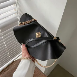 Vvsha Design PU Leather Crossbody bags for Women Simple Solid color Ladies Fashion Chain Shoulder Messenger Bag