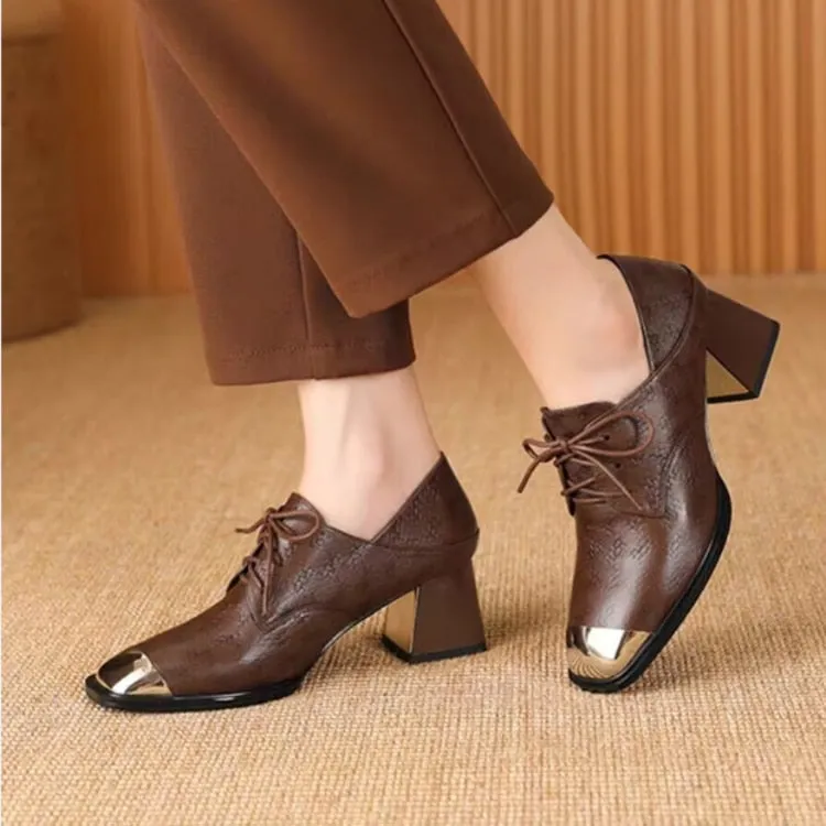 Wenkouban Women's Shoes New Lace Up High Heels Black Pattern High Heels Square Toe Bare Boots 2023 Autumn/Winter Fashion Shoes