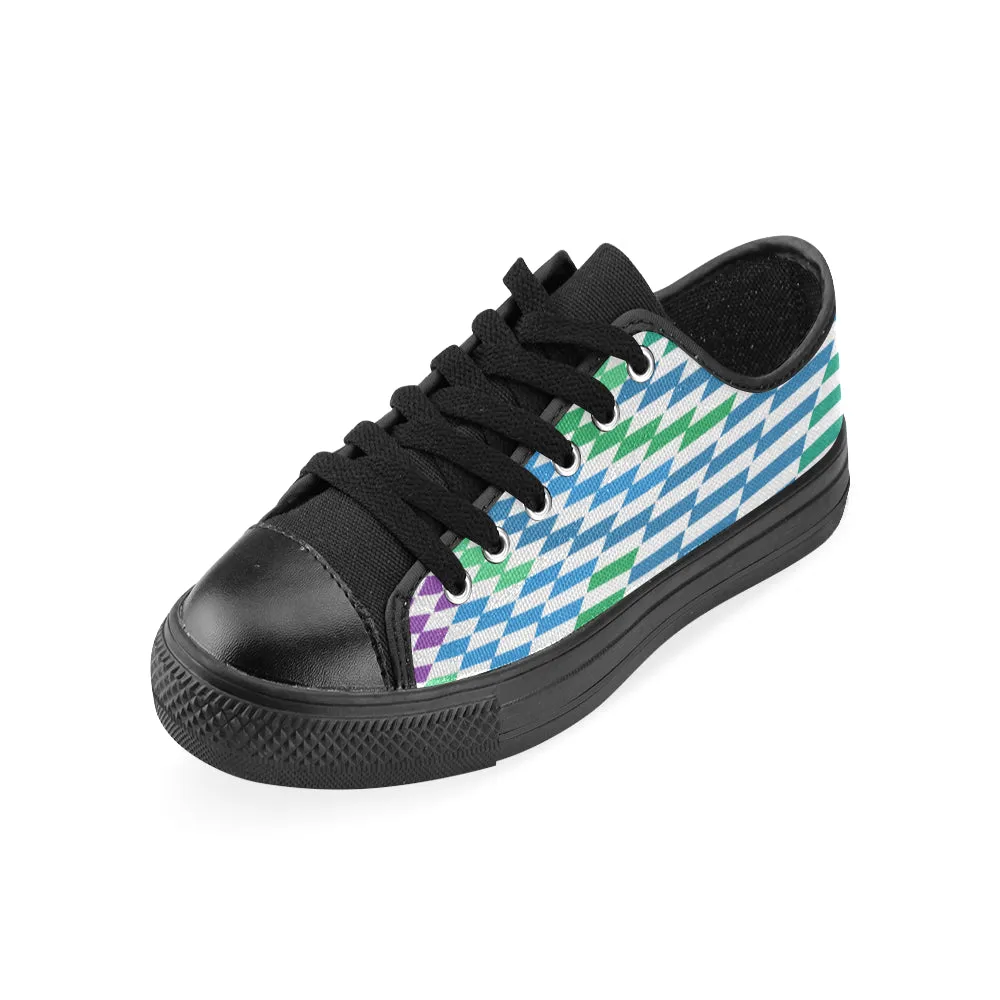 Women's Checkers Print Canvas Low Top Shoes