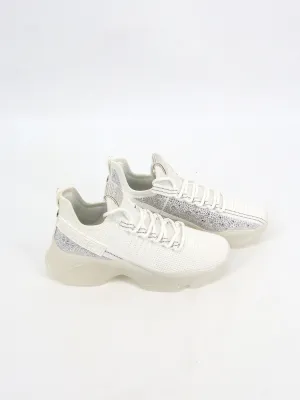 Women's Embellished Sneakers,White