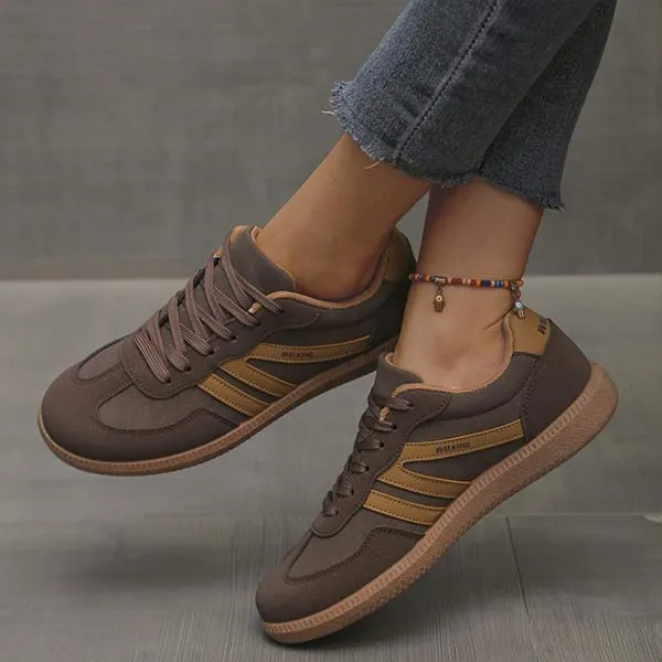 Women's Retro Flat Shoes Moral Training Shoes 01379492C
