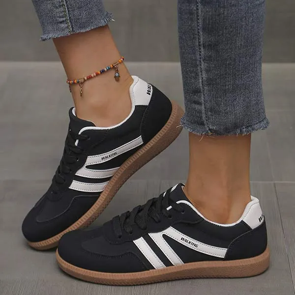 Women's Retro Flat Shoes Moral Training Shoes 01379492C