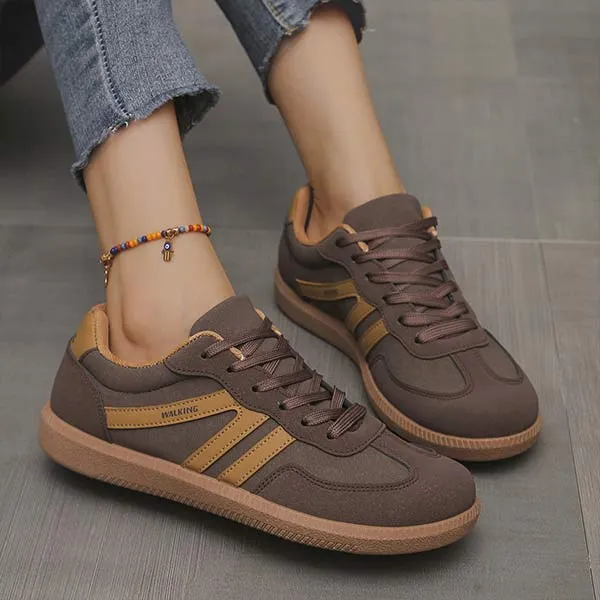 Women's Retro Flat Shoes Moral Training Shoes 01379492C