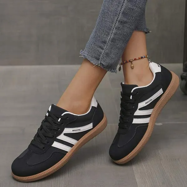 Women's Retro Flat Shoes Moral Training Shoes 01379492C