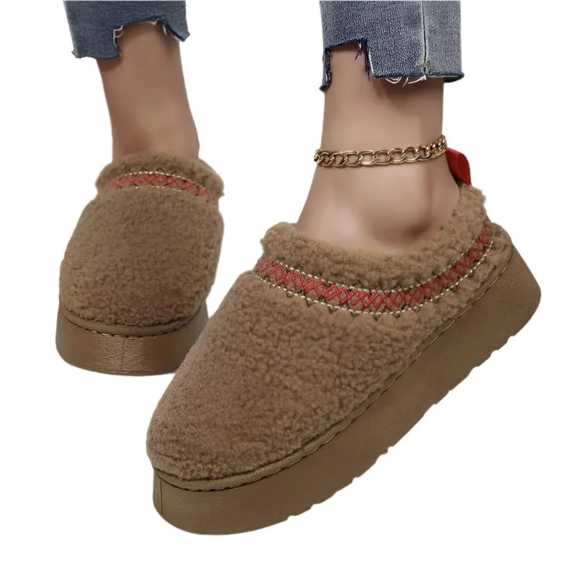 Women's Winter Indoor & Outdoor Thick-Soled Plush Shoes Slippers