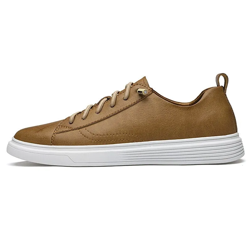 xiangtuibao Leather Men Shoes Casual Sneakers High Quality Luxury Flats for Man Lace-up Sand Grey Walking Sports Men Sneakers Free Shipping