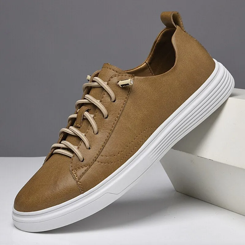 xiangtuibao Leather Men Shoes Casual Sneakers High Quality Luxury Flats for Man Lace-up Sand Grey Walking Sports Men Sneakers Free Shipping